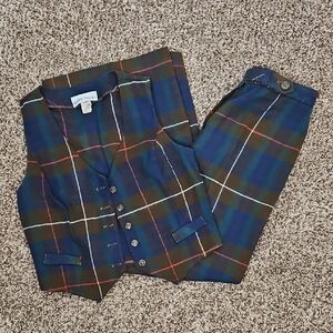 Vintage Bobbie Brooks Plaid Pants and Vest Set